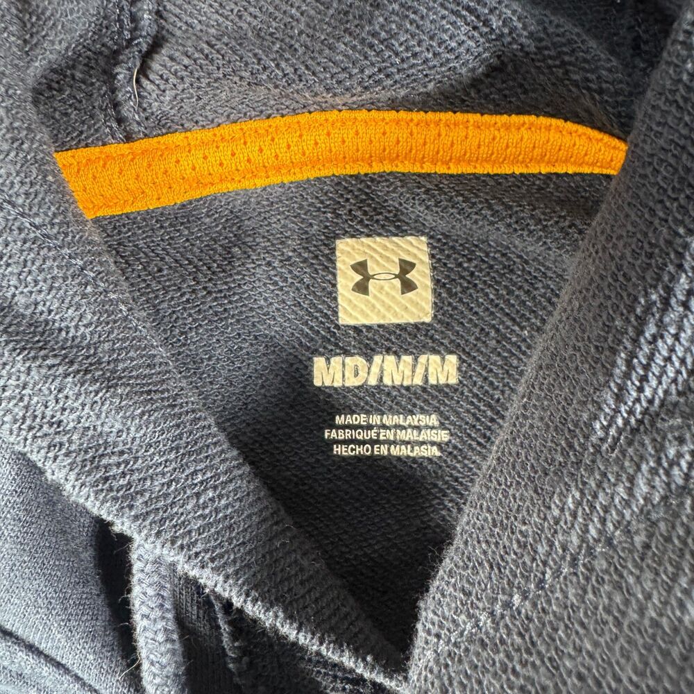 Under Armour Project Rock Hoodie Mens M Blue Short Sleeve Blood Sweat Respect - Picture 7 of 8